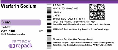 Warfarin Sodium 3mg 70518 0273 03
